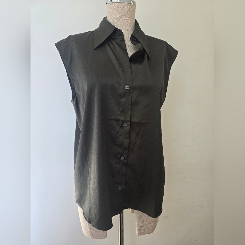 Army Green Button-Up Shirt